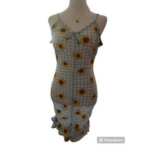 NWT Derek Heart  Women's  New‎ Small Floral Check Open Bodycon Dress